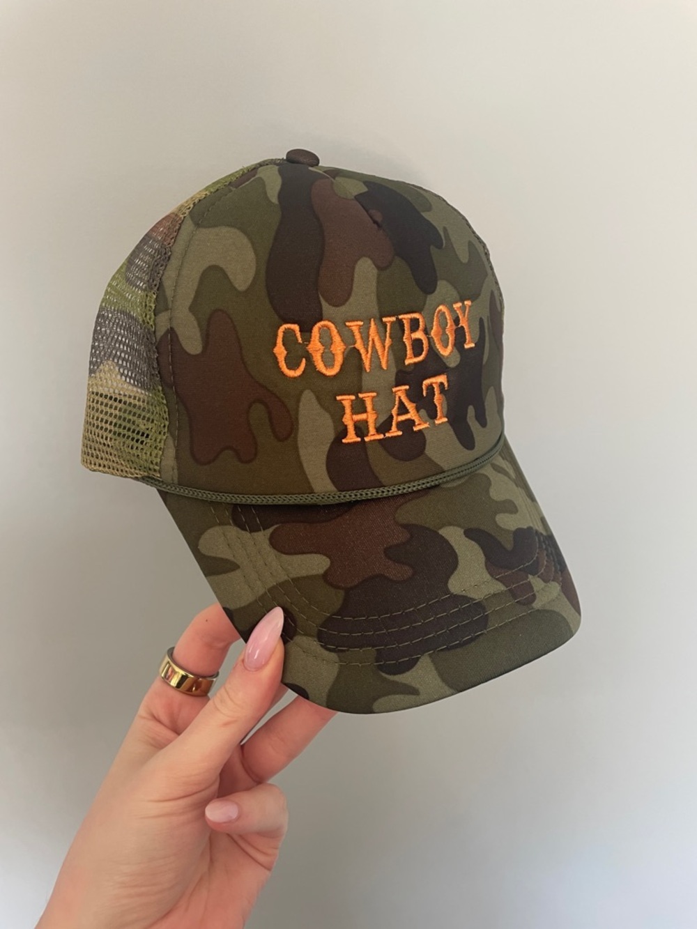 Camo Trucker Hat 'COWBOY HAT' mesh cap